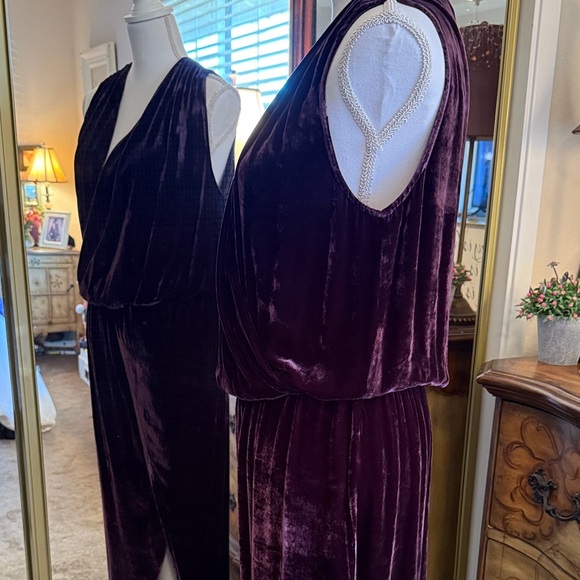 Young Fabulous & Broke Velvet Maxi Dress in Deep Purple with a High Slit - Picture 6 of 13